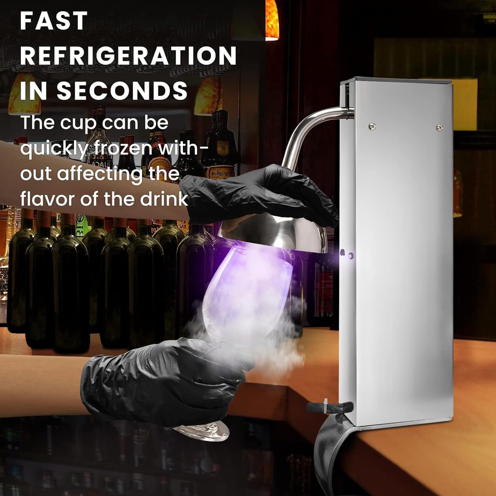 Enfriador De Vidrio, Congelador De Enfriador De Vidrio De CO2, Enfríe Instantáneamente Sus Vasos En 6 Segundos, Enfríe Botellas De Vino Para Cócteles, Cervezas, Bebidas Mixtas En Bares, Discotecas
