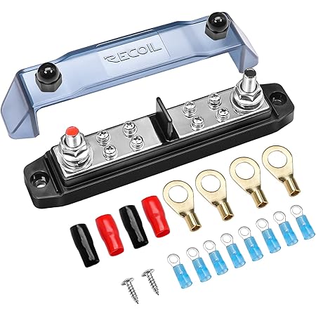 Amazon Com Recoil pg5 Busbar Positive And Negative 2 X 5 16 Studs And 8 X 8 Screw Terminals Power Distribution Block With Ring Terminals Electronics Amazon Com Recoil pg5 Busbar Positive And Negative 2 X 5 16 Studs And 8 X 8 Screw Terminals Power Distribution Block With Ring Terminals Electronics