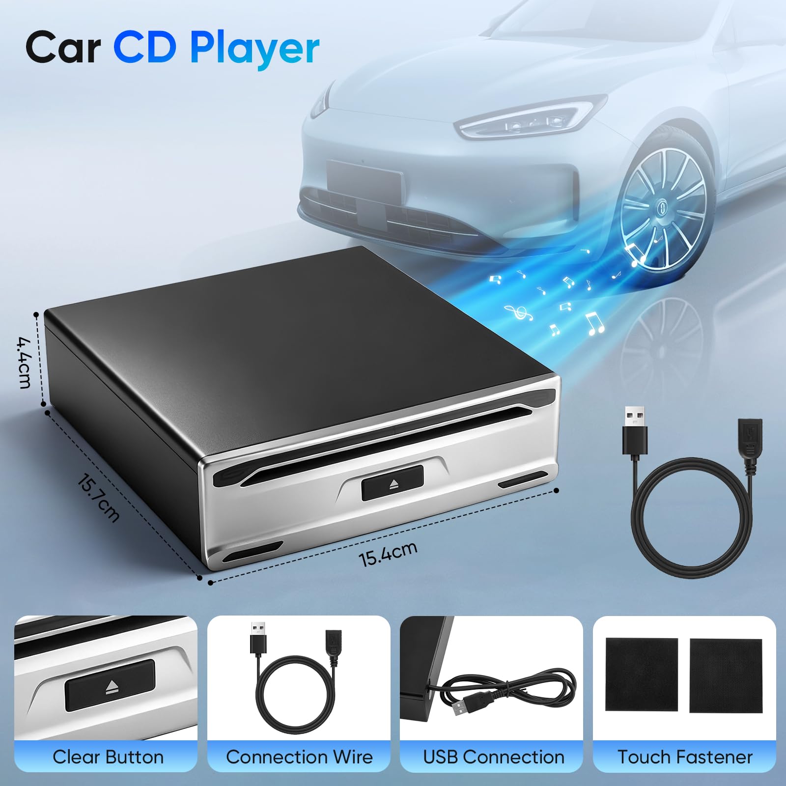 CD/DVD Player Auto Extern, Tragbarer DVD Player Auto, DVD Player Auto, Autoradio Mit CD Player Für Android Autoradio, Laptop & Fernseher, Plug & Play Unterstützung(A)
