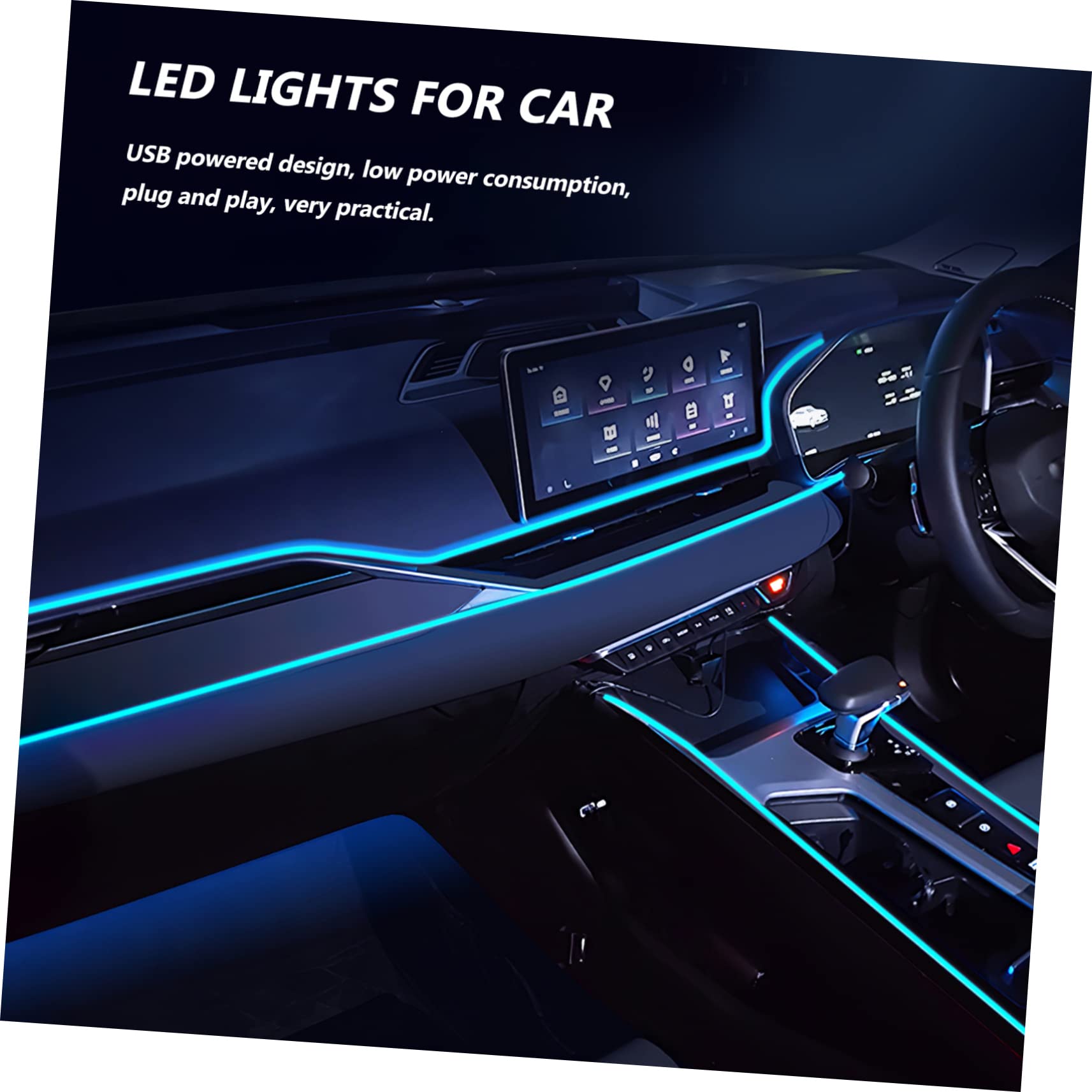 Zerodeko Ambient Car Interior Lights Led Rope Lights Kit No Wiring Needed Easy to Install Gap Sealing Car Decor Length Powered 12v