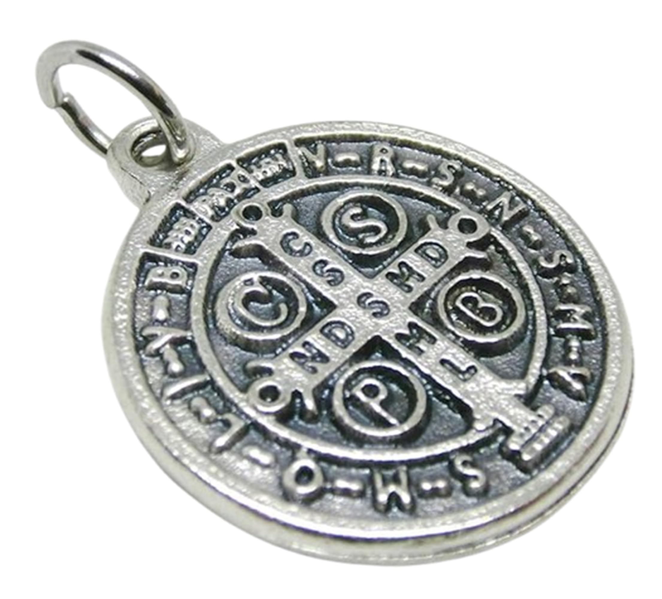 GTBITALY 60.048.30 medaglia di san benedetto argento da 2 cm con anello esorcista esorcismo