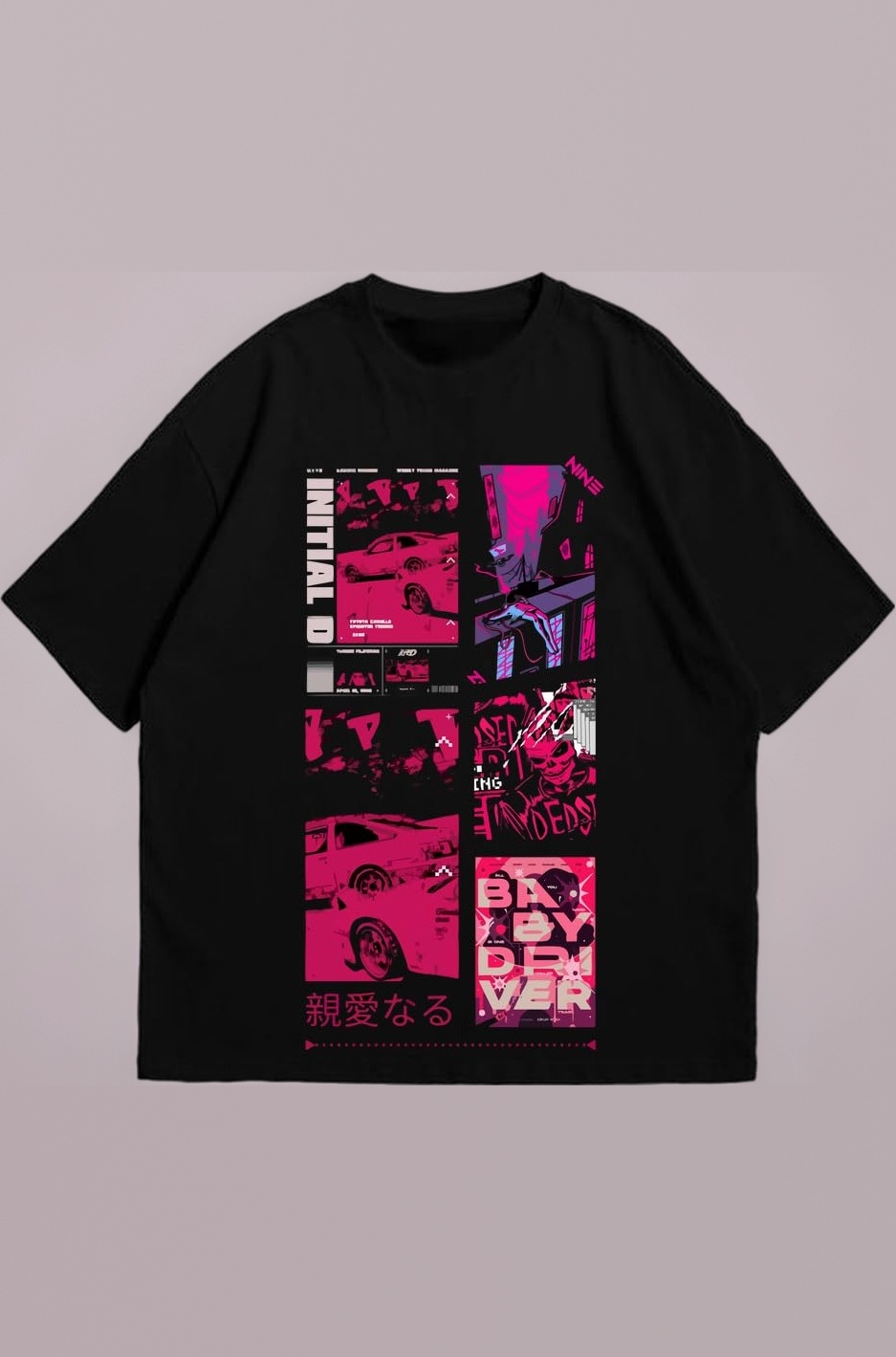 Y2K Japanese Black Oversized T-Shirt, Premium Heavy Gauge Cotton, Drop Shoulder Baggy Streetwear Style for Men and Women