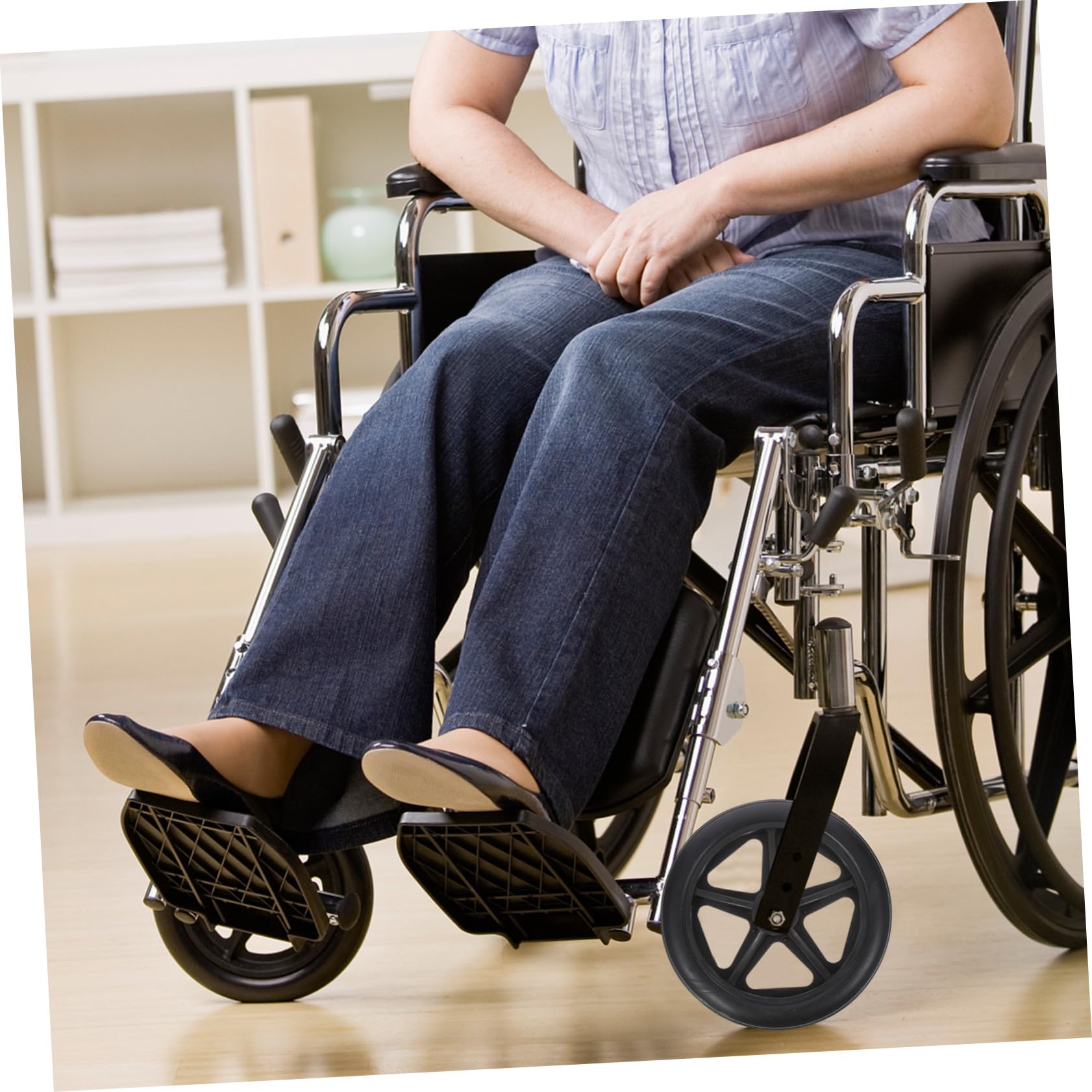 Hohopeti Ruedas Delanteras Lisas Silla de Ruedas para Abs y Acero Resistentes y Duraderas de Repuesto para Uso Interior y Exterior