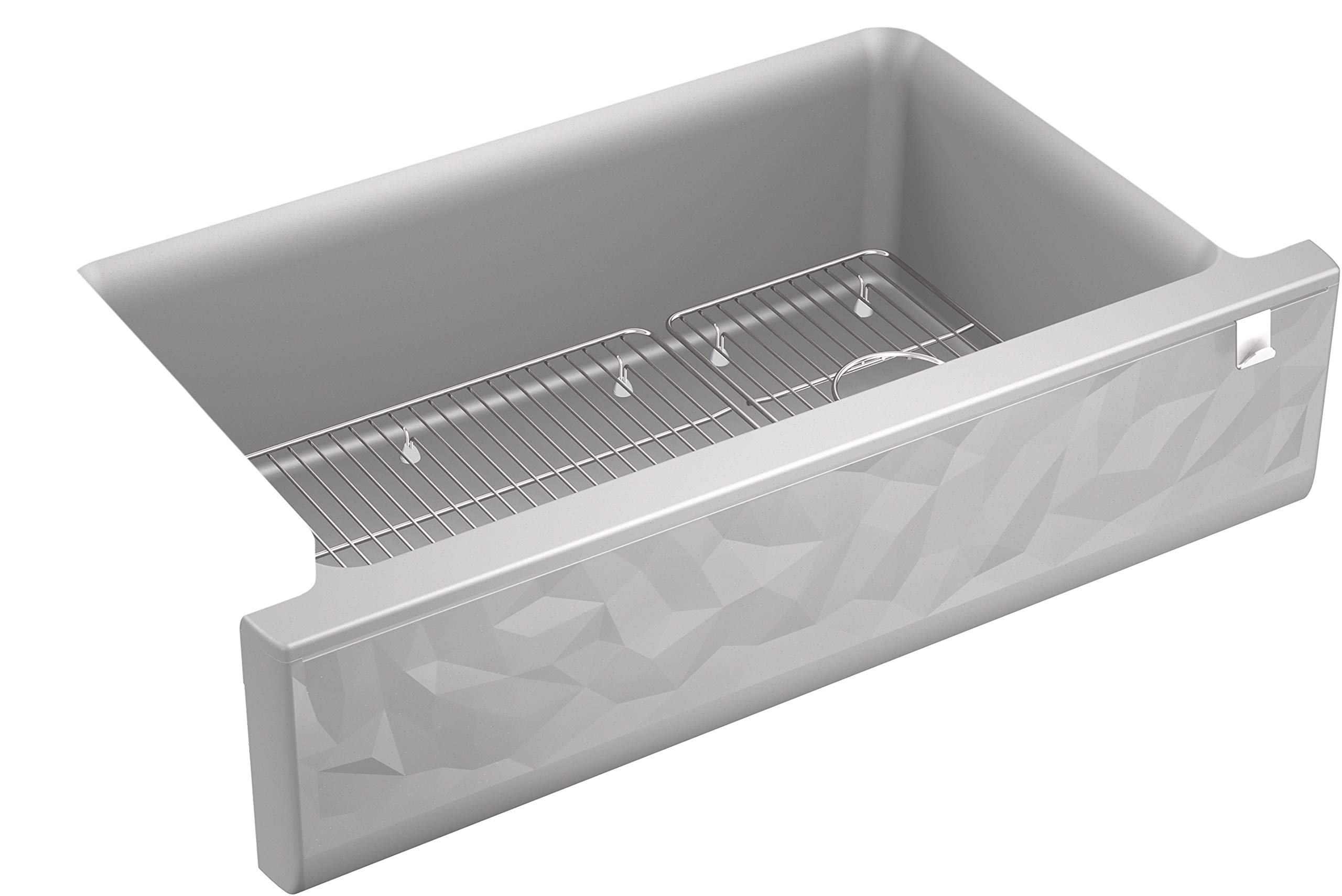 KOHLER Cairn Undermount Single-bowl Farmhouse Kitchen Sink with Faceted Design