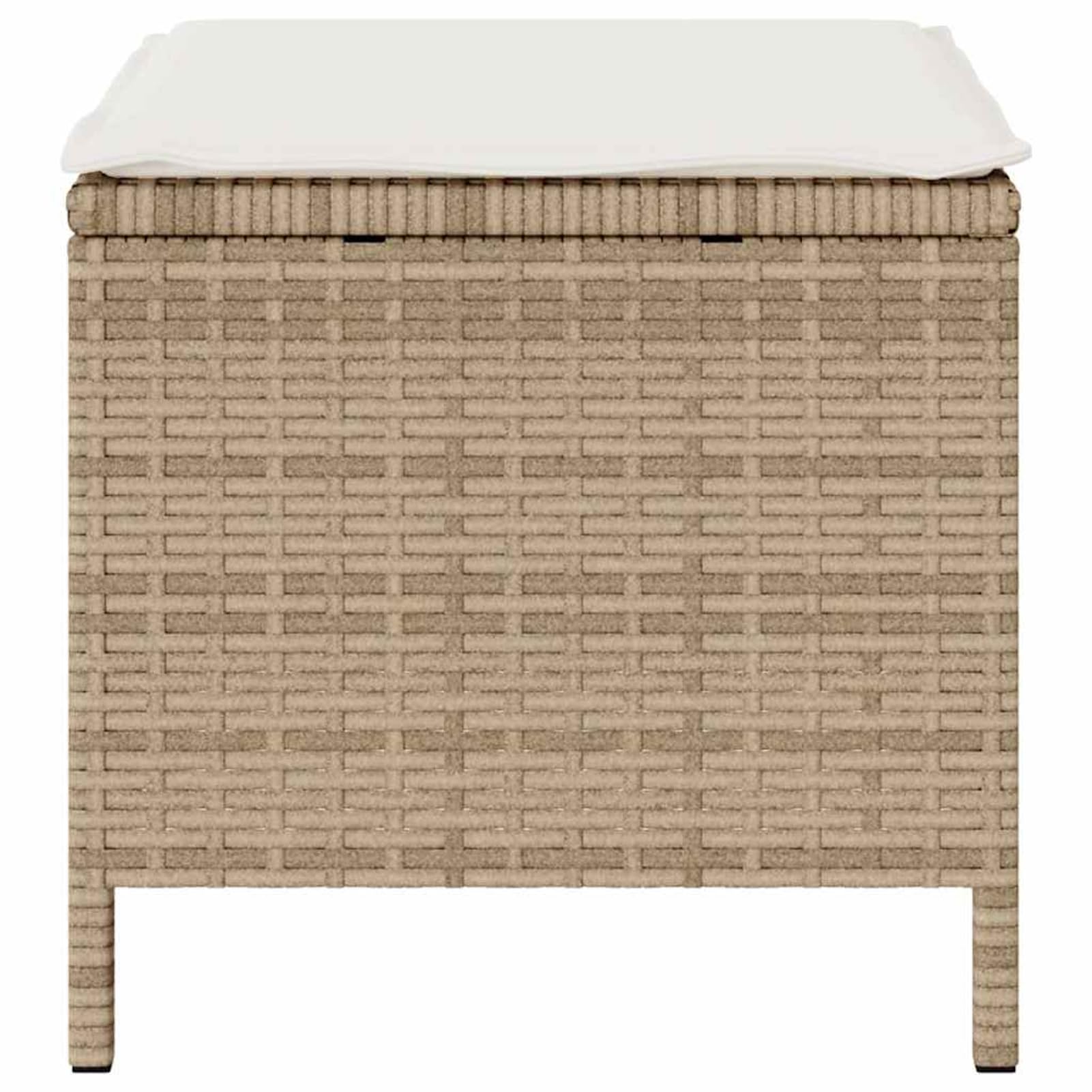 Geecher Set da Pranzo per Giardino, in Polyrattan Beige con Tavolo 100x100 cm e 2 Sgabelli, Cuscini Imbottiti e Struttura in Acciaio, per Terrazza e Giardino