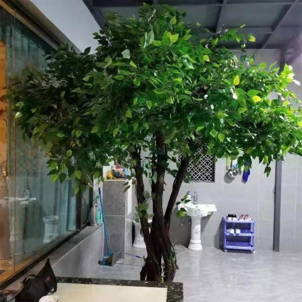 Amazon｜QAZNHODDS 人工緑のガジュマルの木植物鉢植え屋内リビング