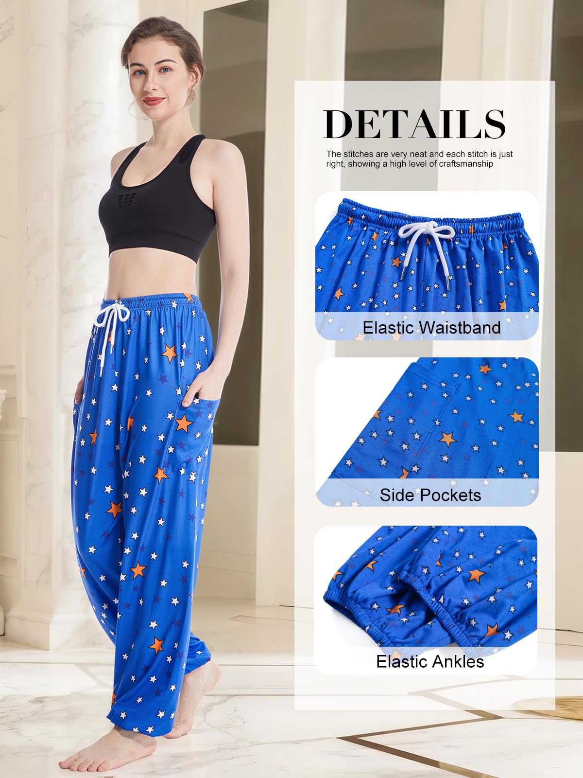 QIANXIZHAN Boho Palazzo Pants - Spodnie Kobiety