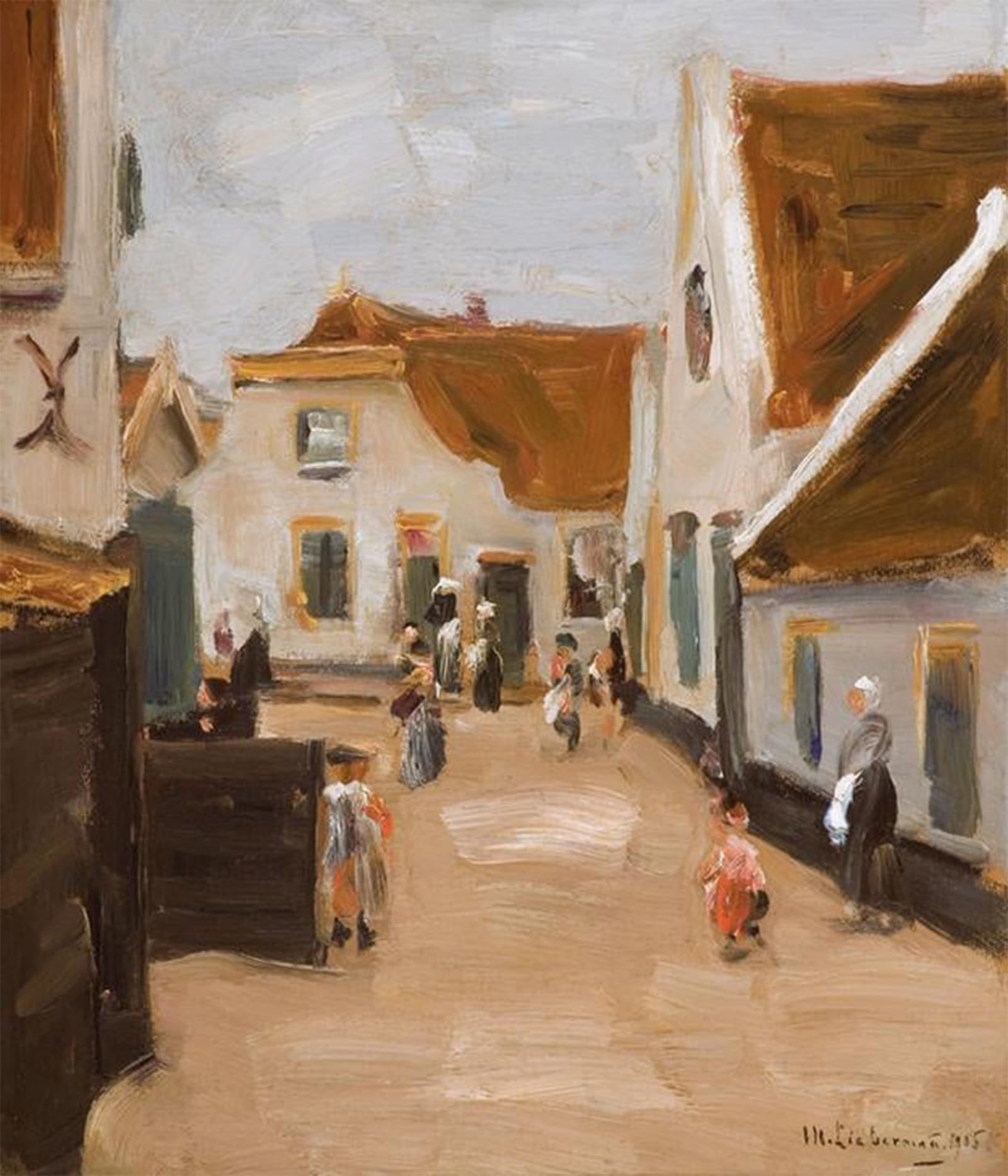 SERENDIPITP Aesthetic Poster Photo Wall Print Retro Picture MLiebermann village street in Noordwijk by Max Liebermann Modern Wall Artwork for Home Decor 60x90cm