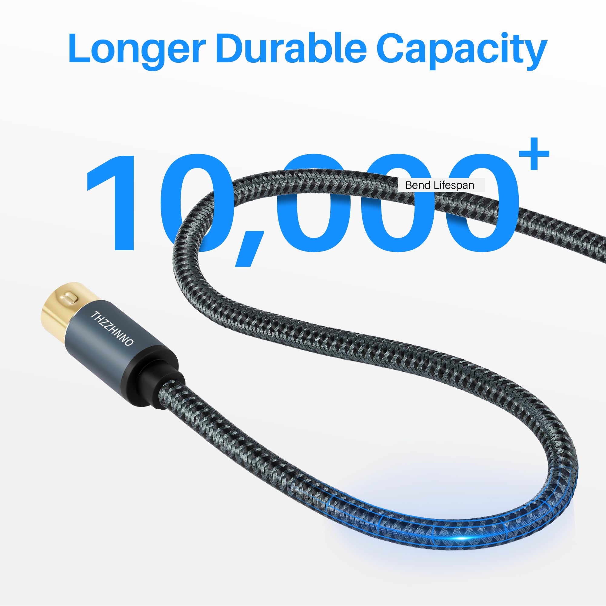 Câble MIDI mâle vers mâle 5 broches 5 M compatible avec piano électronique, tambour électronique