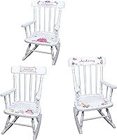 Vista 1 de My Bambino Mecedora personalizada para niñas, mecedora de madera blanca