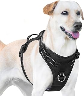 No Pull Dog Harness, Reflective Puppy Vest for Small Medium Large Sized Dog(Black,M)