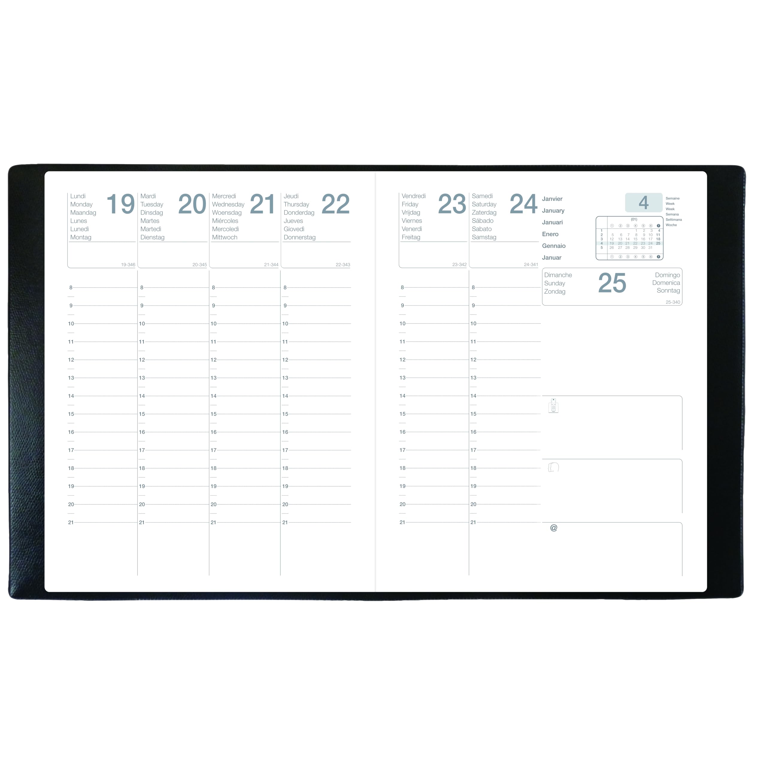 Agenda économique scolaire - SEPTEMBRE 27 1 semaine sur 2 pages vertical - 2026/2027 Septembre à Septembre (Noir, 21x27cm)