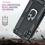 LeYi for Samsung Galaxy A51 Cell Phone Case with Screen Protector Ring Kickstand for Men Military Grade Bumper Hard TPU Heavy Duty Shockproof Full Body Silicone Protective Cover for Galaxy A51 Black