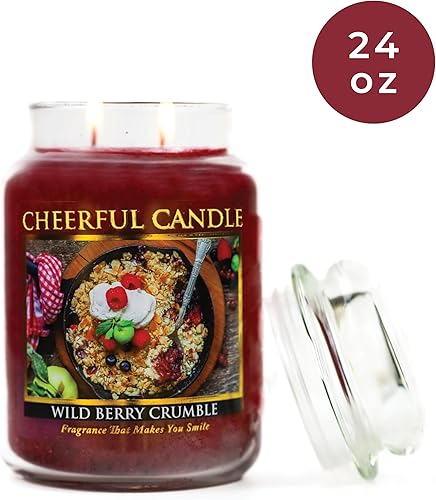 Miniatura 2 de A Cheerful Giver - Wild Berry Crumble - Tarro de vela perfumada de 24 onzas - Vela alegre -135 horas de tiempo de combustión, velas de regalo para