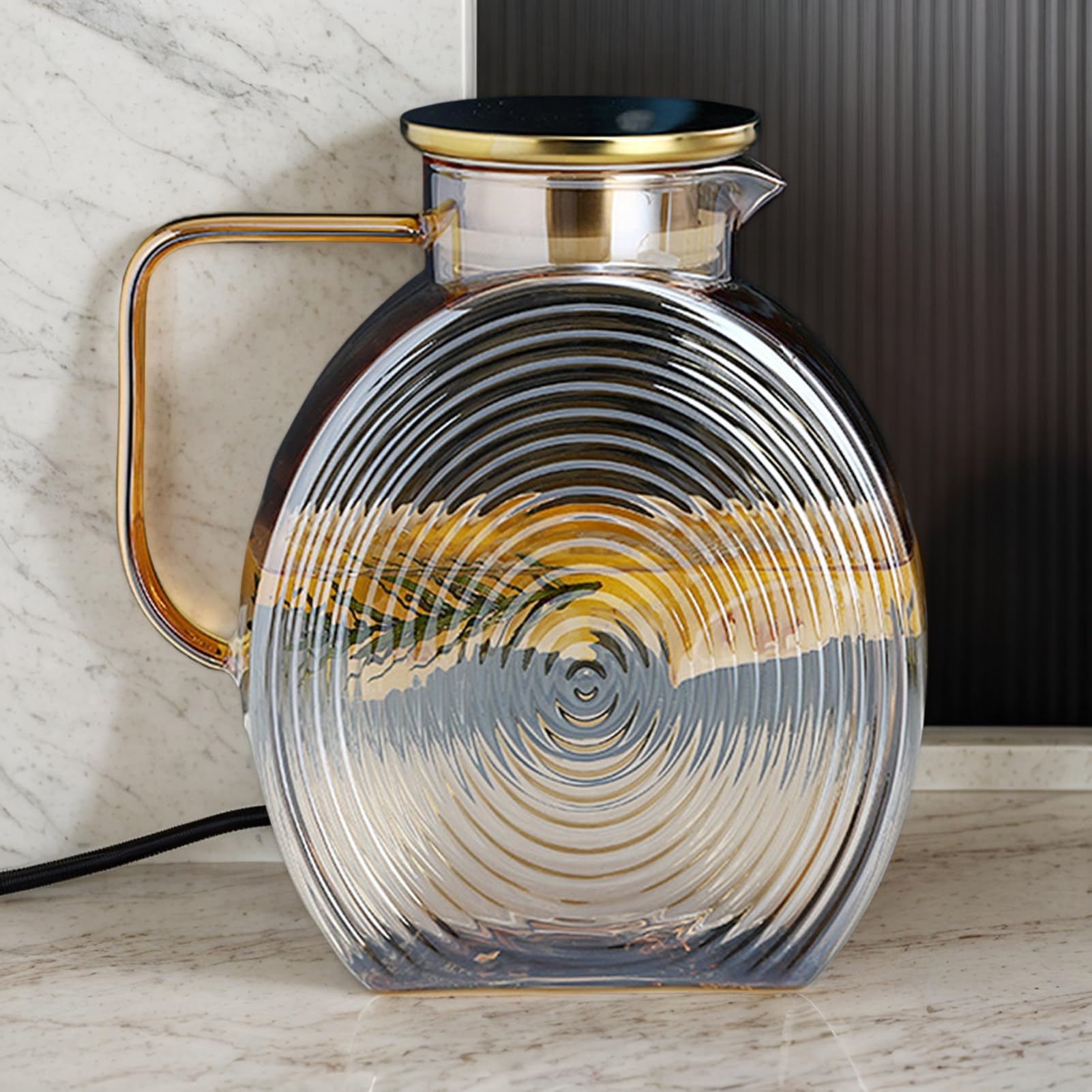 Szklany Czajnik Do Herbaty Dzbank Szklany z Pokrywą 2,5 l