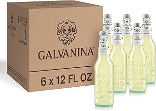 Galvanina Organic Sparkling Lemon 12 fl oz (6 Glass Bottles) | Made with Organic Sicilian Lemons | USDA & EU Certified Italian Soft Drink | Refreshing, Intense Citrus Flavor with Natural Pulp | Aperitif & Cocktail Mixer