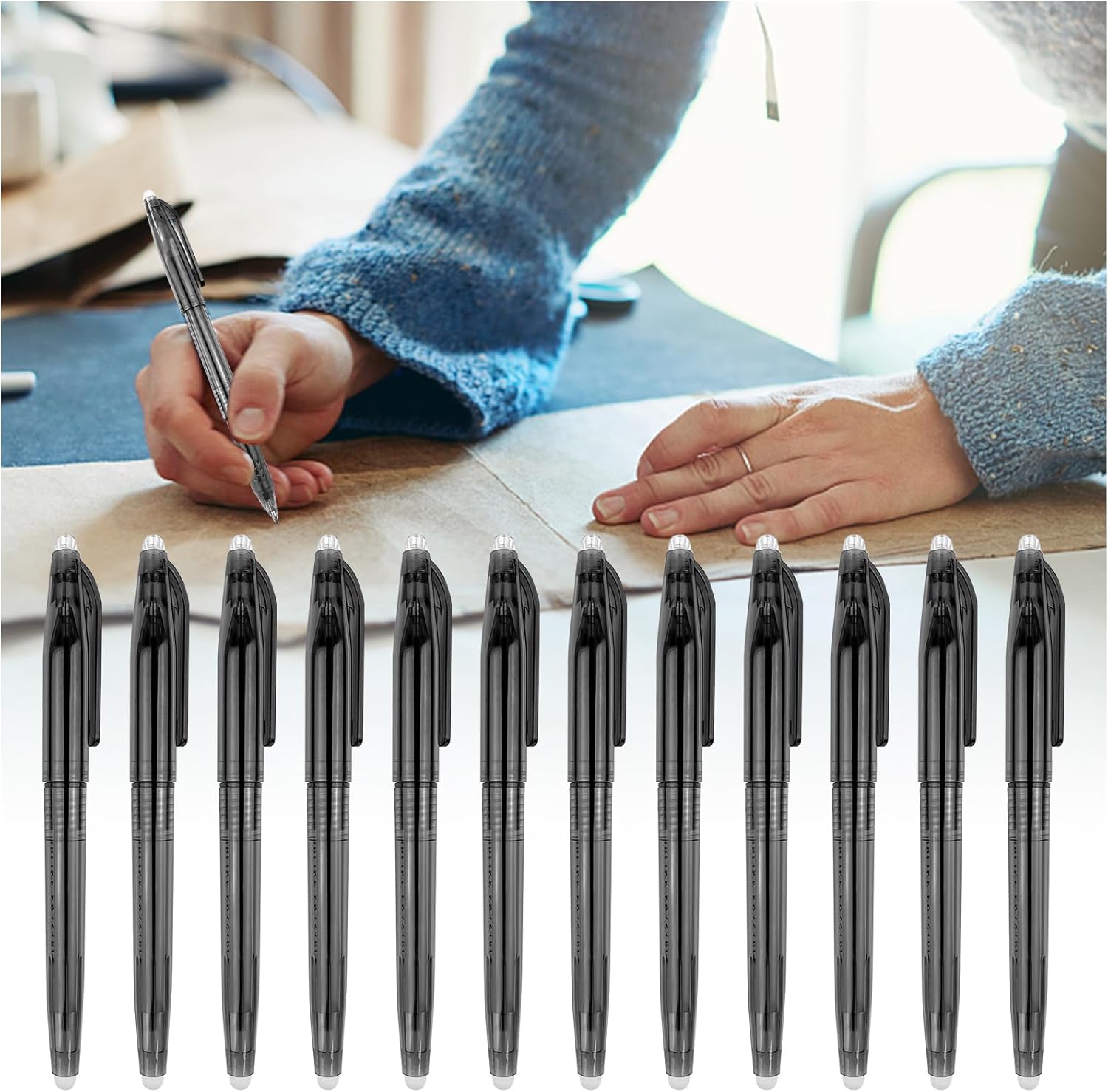 lyforx 12pcs Heat Erasable Pens for Fabric Fabric Marking Pens Fabric Markers for
