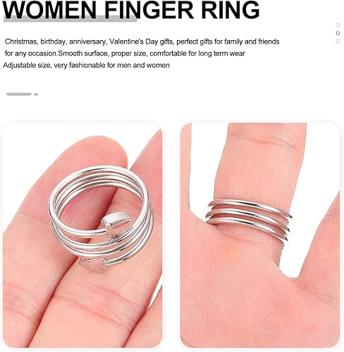 Miniatura 2 de EXCEART Anillo de terapia magnética con forma de corazón, tamaño ajustable, anillo de curación para alivio del dolor para artritis, mujeres, hombres