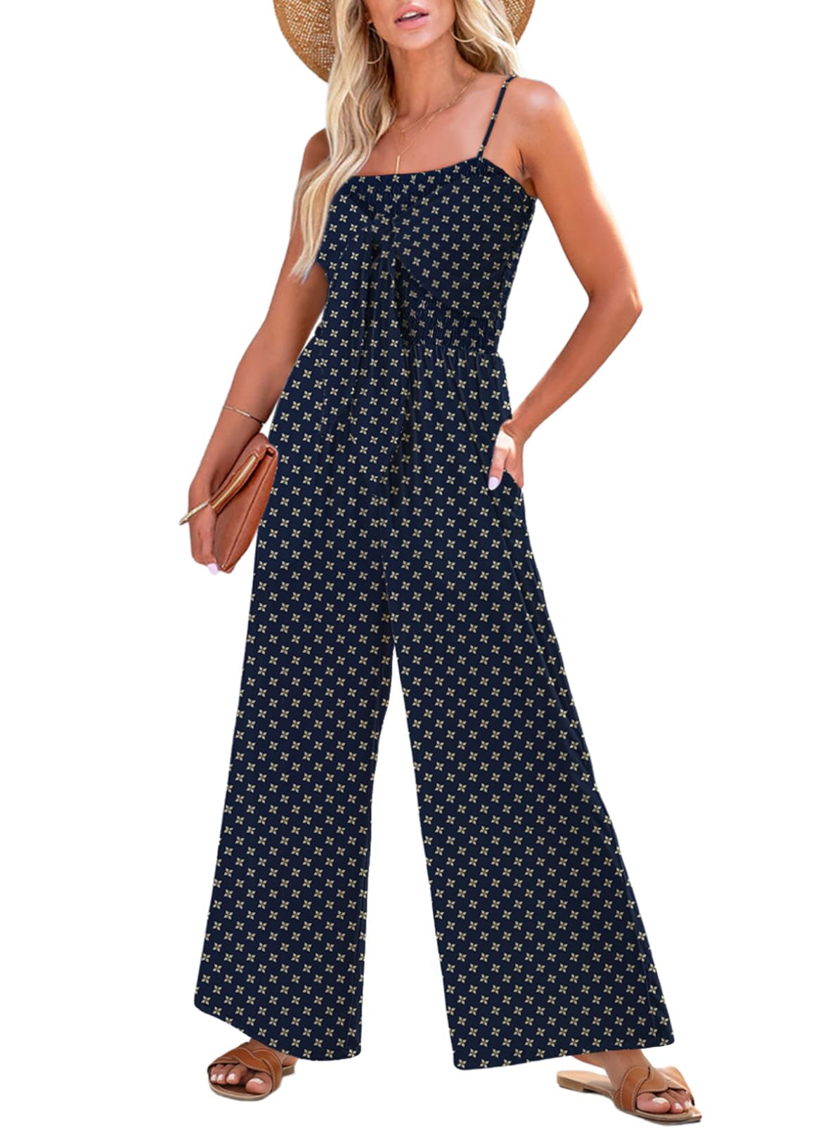 dokotoo Jumpsuits for Women 2025 Summer Floral Rompers Overalls with Pockets-picture-45