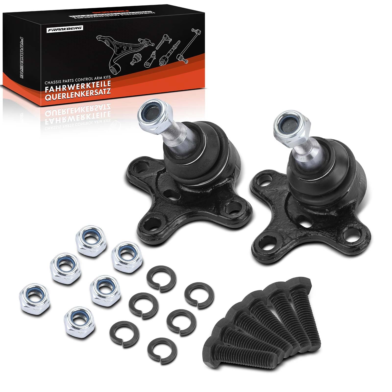 Frankberg 2x Traggelenk Vorderachse Links/rechts – Kompatibel Mit A2, Cordoba, Ibiza, Fabia, Polo U.a. – M12 X 1,5, Konus Ca. 14,8 Mm