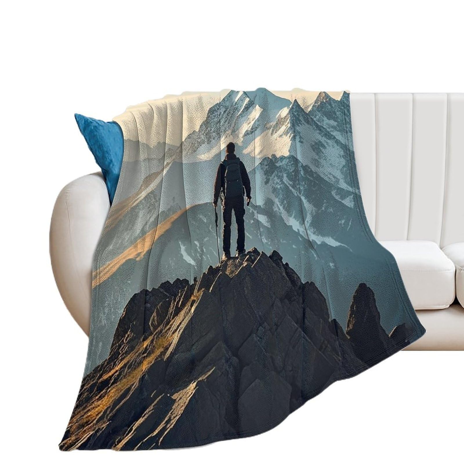 Couverture en flanelle légère imprimée pour lit et canapé