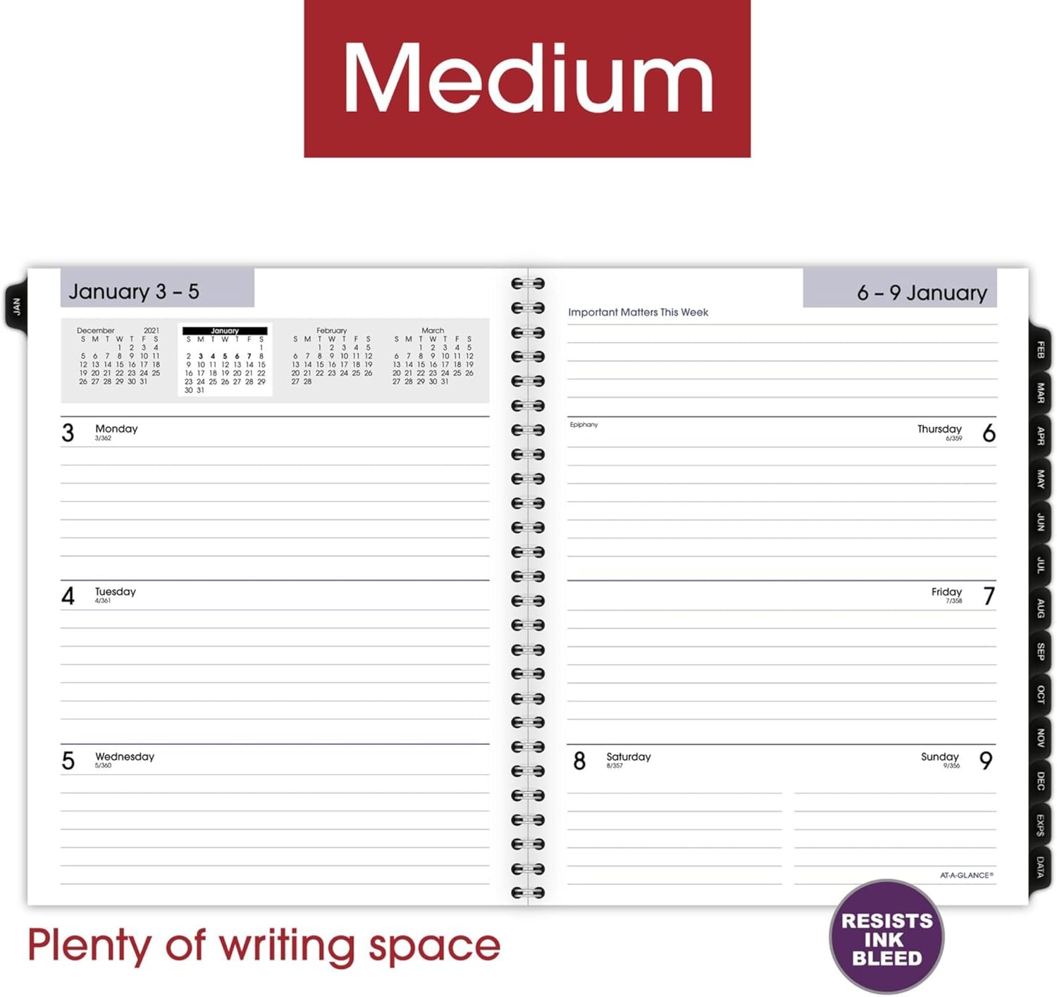 AT-A-GLANCE 2022 Weekly & Monthly Planner Refill for G545 Line Planners by AT-A-GLANCE, 7" x 8-3/4", Medium, Executive, DayMinder (G54550)