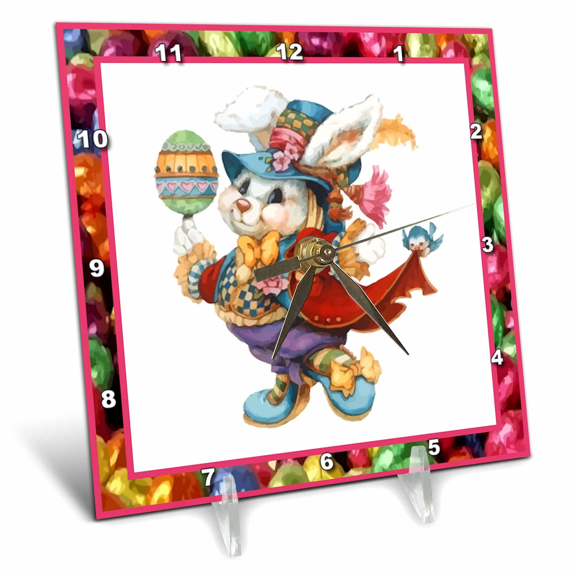 Reloj de Escritorio de Pascua 3dRose Adorno Infantil para Mesitas de Noche