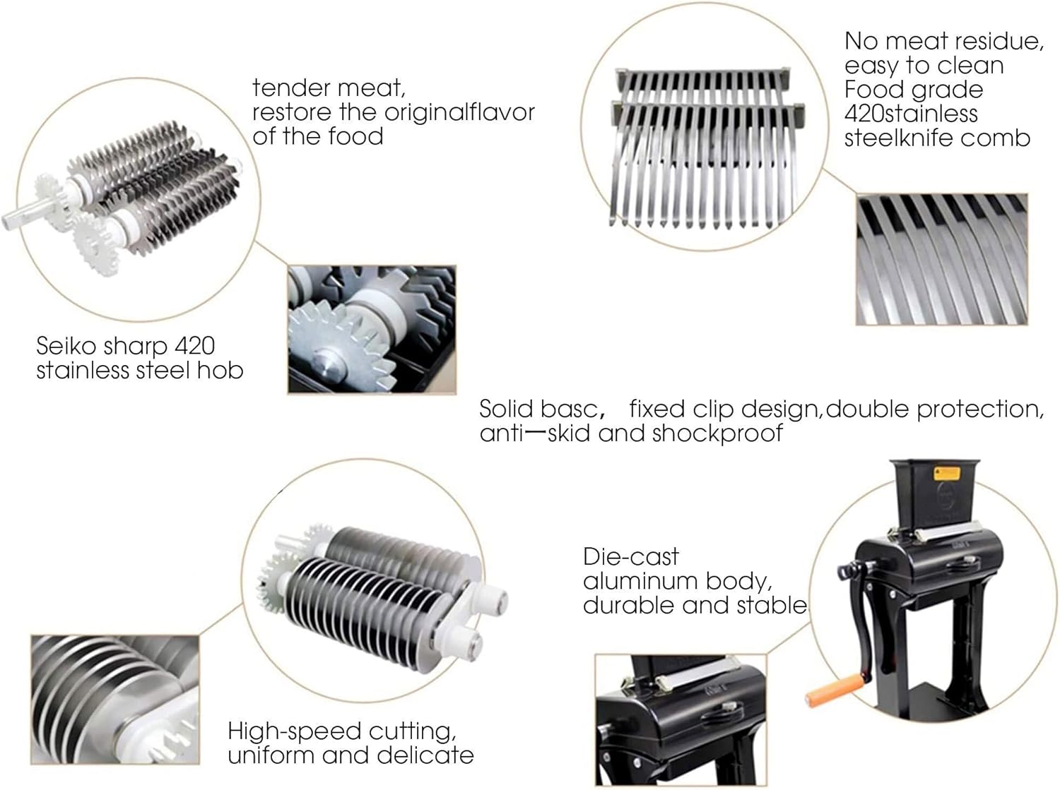 Commercial Meat Tenderizer,Kitchen Meat Tenderizer Tool, Manual Professional Meat Slicer, Suitable for Catering Enterprises