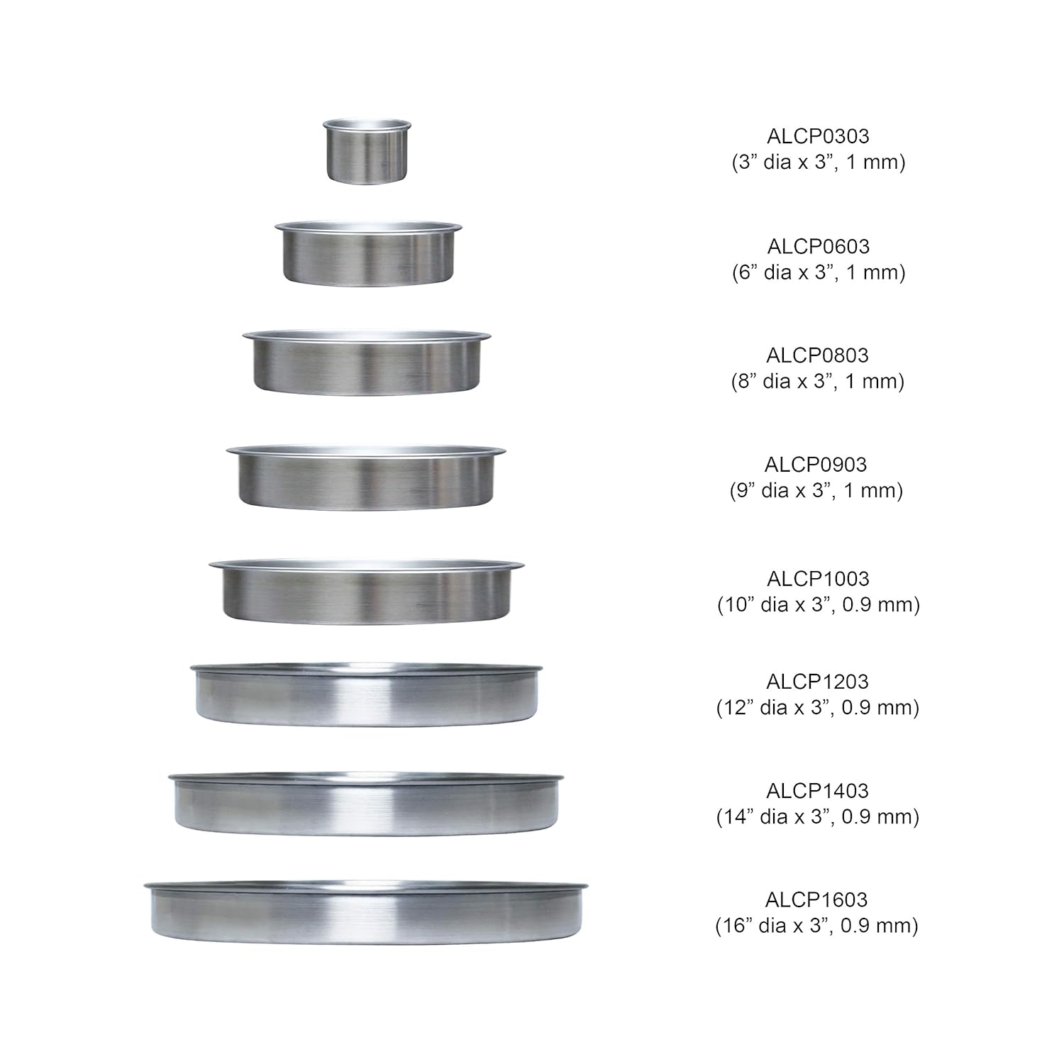 Excellanté 12" x 3" Layer Cake Pan, Aluminum, 0.9mm