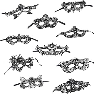 Eforcase 10 peças máscara de renda máscara de fantasia feminina Halloween máscara de renda para festa de Halloween baile de máscaras de festa de carnaval