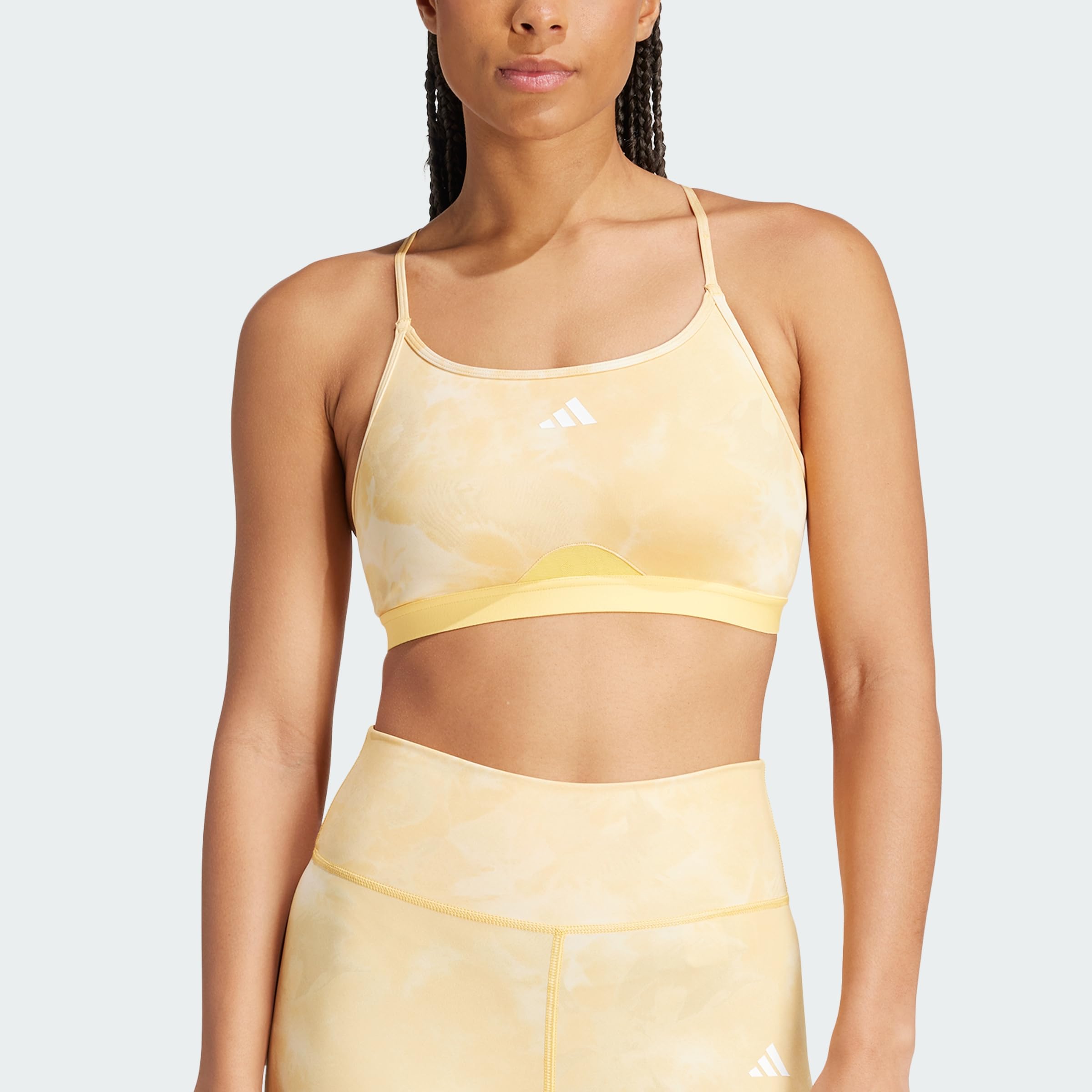 Adidas Aeroreact Training Essentials Light Support Tie-Dye Flower-Print Bra Sujetador Deportivo Mujer