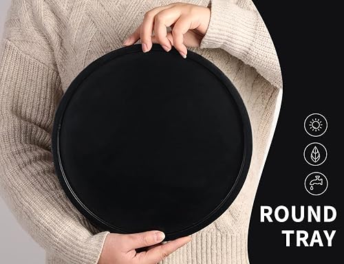 Miniatura 2 de Decoración redonda de madera rosa para decoración del hogar, servicio de madera, vela, bandeja de perfume, bandejas de mesa auxiliar (11.5 pulgadas,