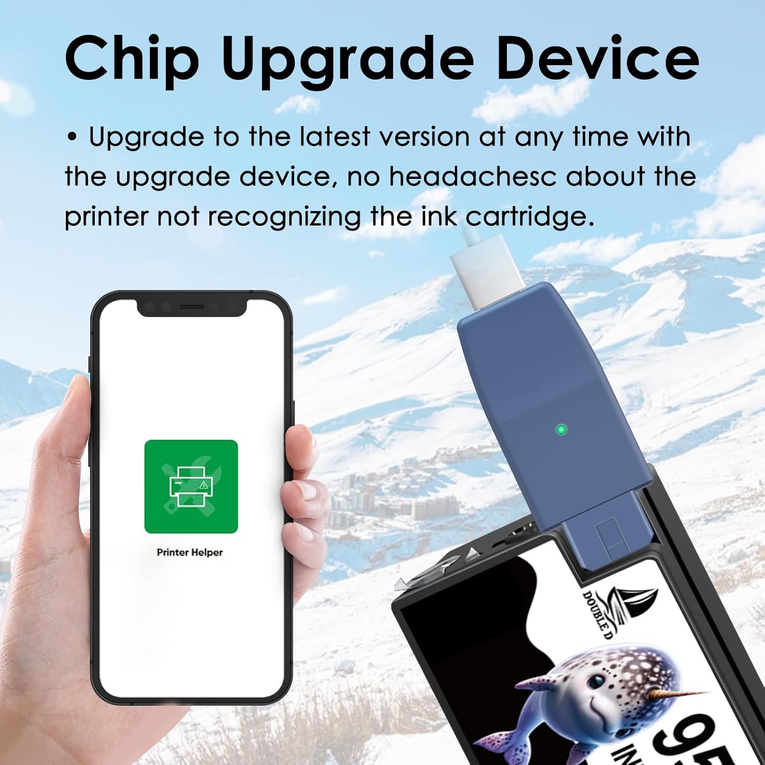 DOUBLE D 952XL Ink Cartridges with Chip Upgrade Device Replacement for HP 952XL, Compatible with OfficeJet Pro 7740 8710 8720 8715 8740 7720 8210 8730 8702 8725 8216 Printer, 4-Pack Combo (BK/C/M/Y)