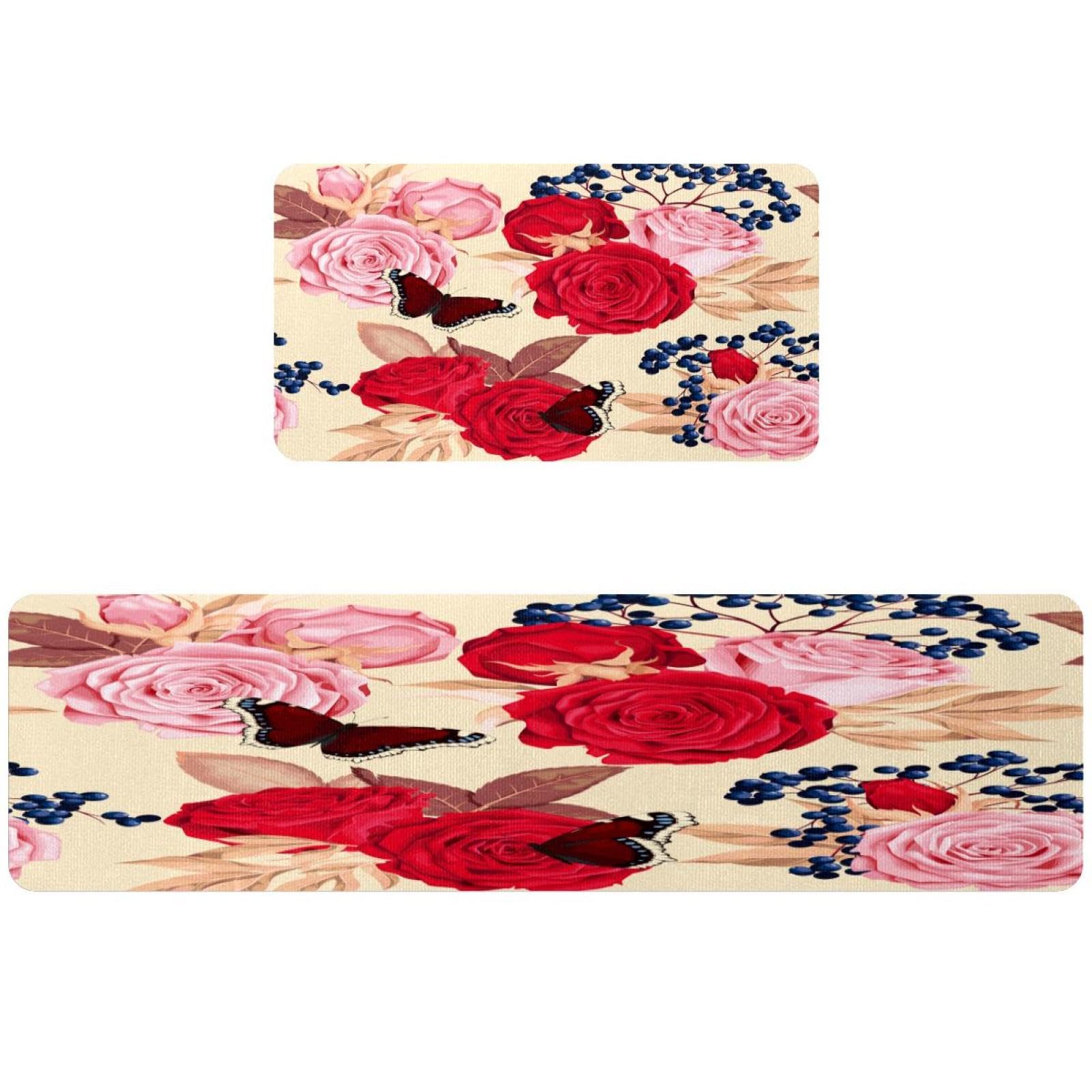 Lot de 2 tapis de cuisine antidérapant et absorbant lavable
