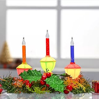 3 Lights Christmas Bubble Light Candle Lamps, Bubble Light Centerpiece with 4 Multicolor Liquid Bubble Bulbs (1 Spare), Plug in Electric Window Candles for Window Table Christmas Decorations