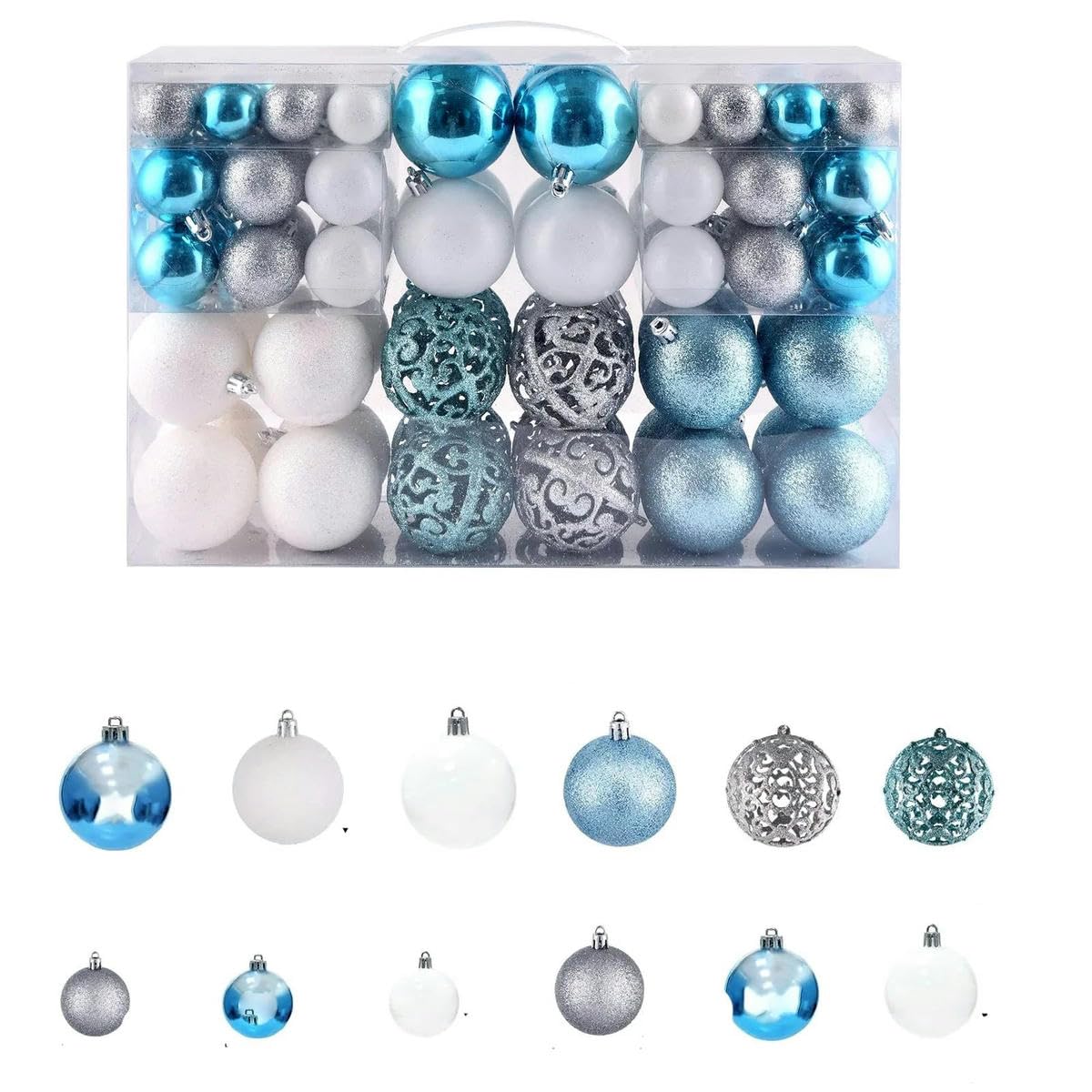 100 Stück Weihnachtsdeko-Kugeln, Weihnachtskugeln für den Baum, Partyzubehör, Weihnachtsschmuck, Kugeln, Roségold