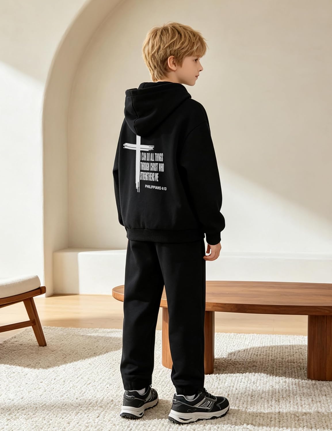 Hipea Boys Clothes 2 Piece Long Sleeve Hoodie Sweatshirts and Sweatpants Set Boy Fall Winter Outfits Size 7-14Y