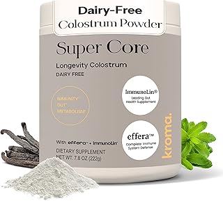 KROMA. Super Core Dairy-Free Colostrum Powder | Gut Health & Immune Support | Bovine Colostrum Alternative with ImmunoLin® IgG, Human Lactoferrin (effera™) & HMO | Non-GMO, Clean Ingredients