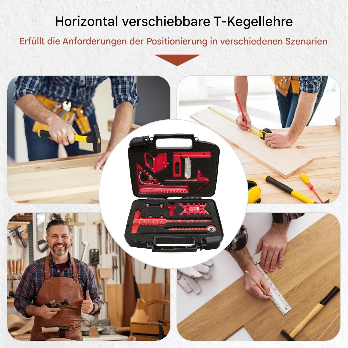 Équerre de Menuiserie Outil de Mesure de Charpente 9 Pièces | Kit D'Équerre De Précision Pour Bricolage, Construction, Sol, Maison, Garage et en Extérieur