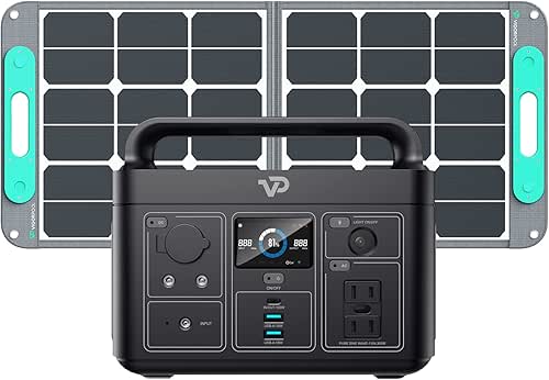 VIGORPOOL Generator 300, LAKE 300 + 100W Solar Panel(Grey), Portable