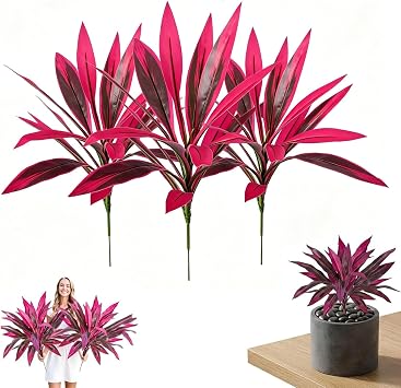 Large Realistic Artificial Boston Fern & Dragons Blood Tree Plant,Artificial Ti Plant,Artificial Dragons Blood for Outdoors Large,UV Resistant Fake Ferns for Outdoor Garden Patio Wedding Balcony 3