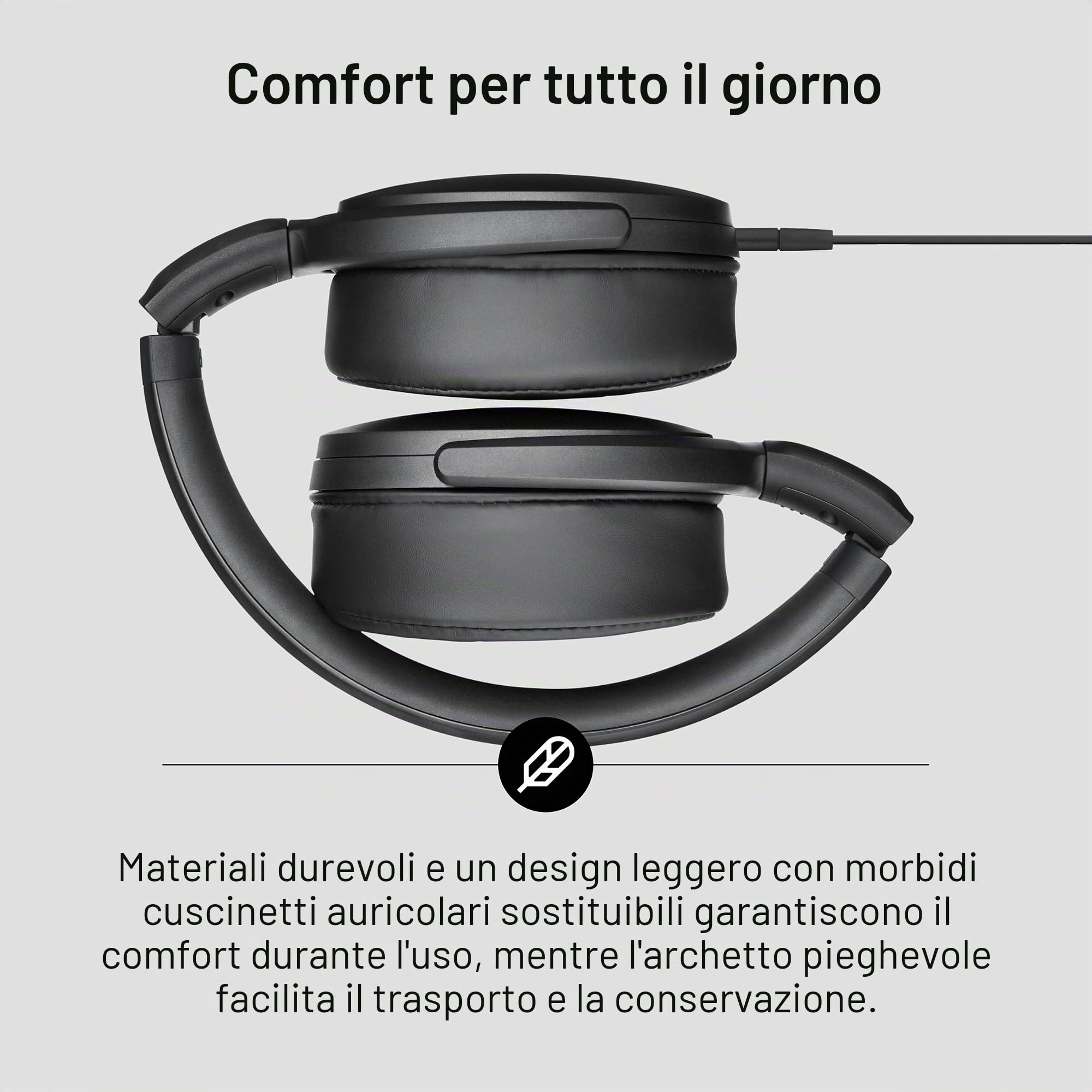 Sennheiser HD 400U - Cuffie over-ear con smart remoto, colore: Nero