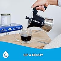 Vista 6 de GROSCHE Milano Induction Stovetop Espresso Maker Moka Pot for Greca, Induction, Electric & Gas Stoves, Dishwasher Safe Stovetop Espresso Maker 3