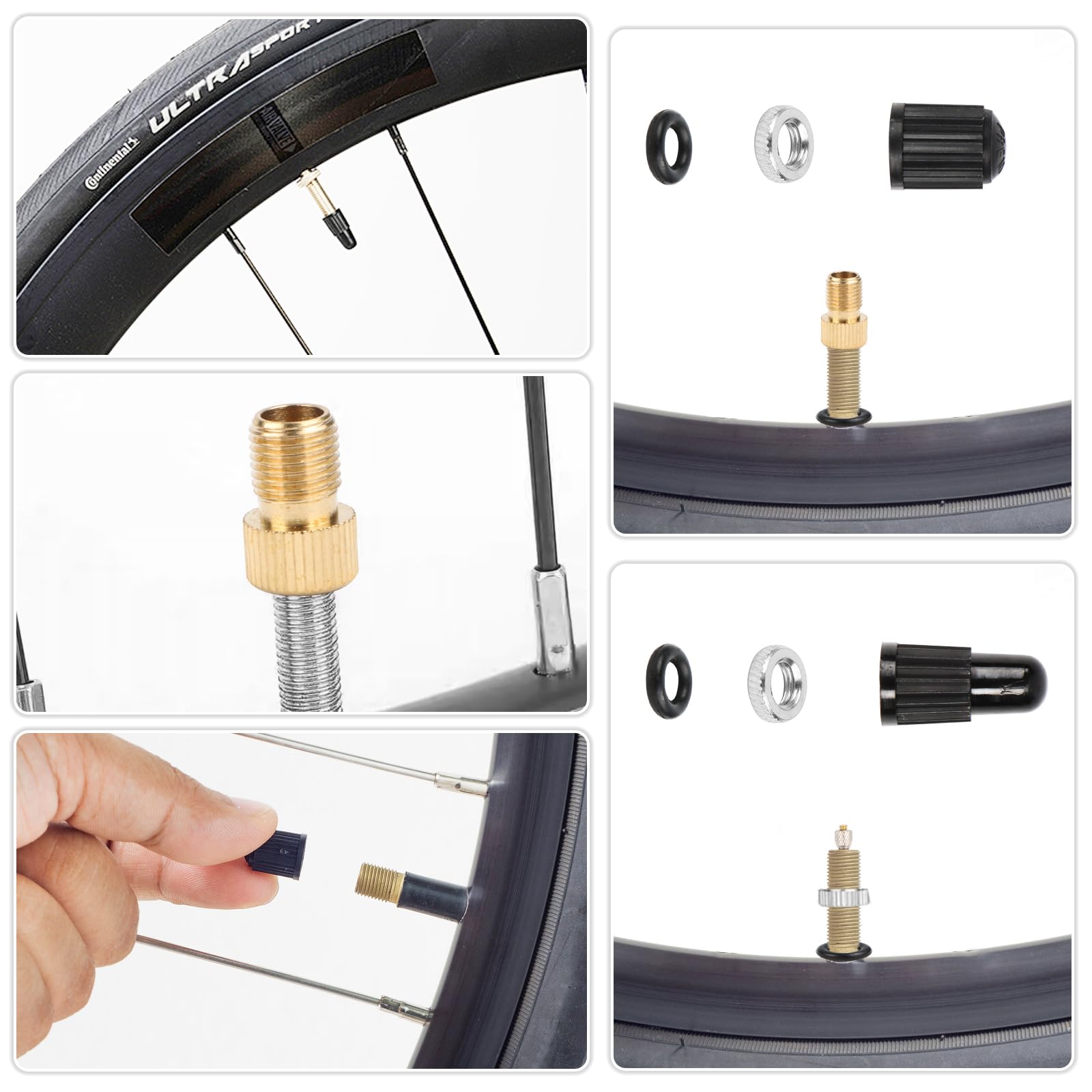 Strzykawka do uszczelniania opon rowerowych, 60 ml, zestaw do uszczelniania opon MTB i rowerów wyścigowych, w zestawie z usuwaczem rdzenia zaworu i adapterem rdzenia zaworu – akcesoria