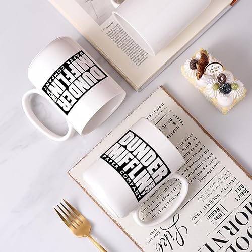 Miniatura 4 de Dunder Mifflin Inc.15 onzas, inspiradas en el programa de televisión The Office, taza de café blanca impresa de doble cara, regalo divertido