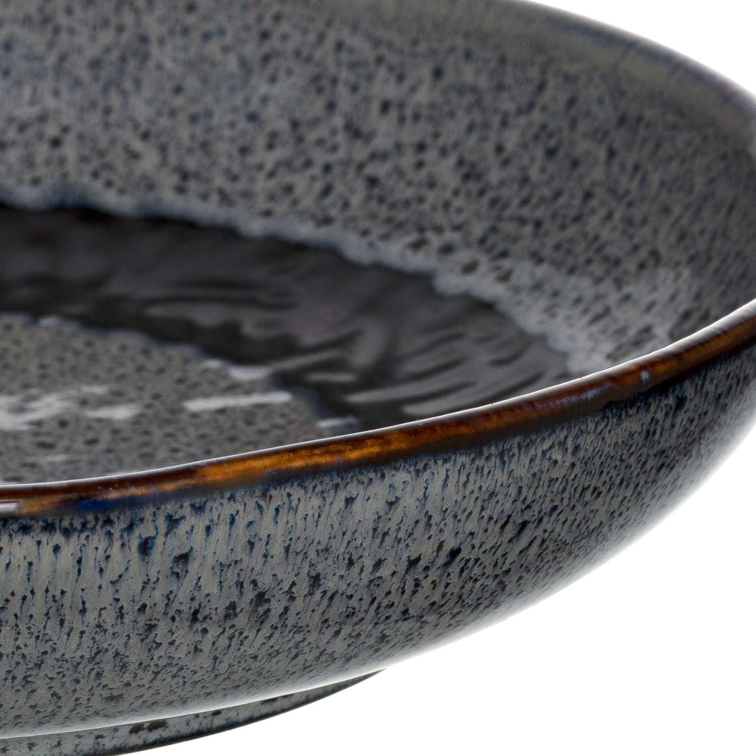 LEONARDO HOME 018562 MATERA Lot de 6 assiettes en céramique Anthracite
