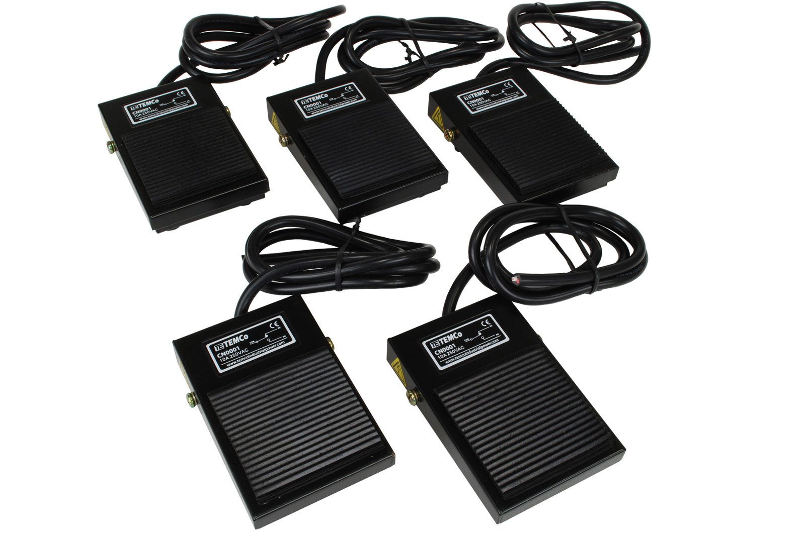 TEMCo Industrial Foot Switch 5 Qty - 10A SPDT NO NC Electric Power Pedal Momentary CNC