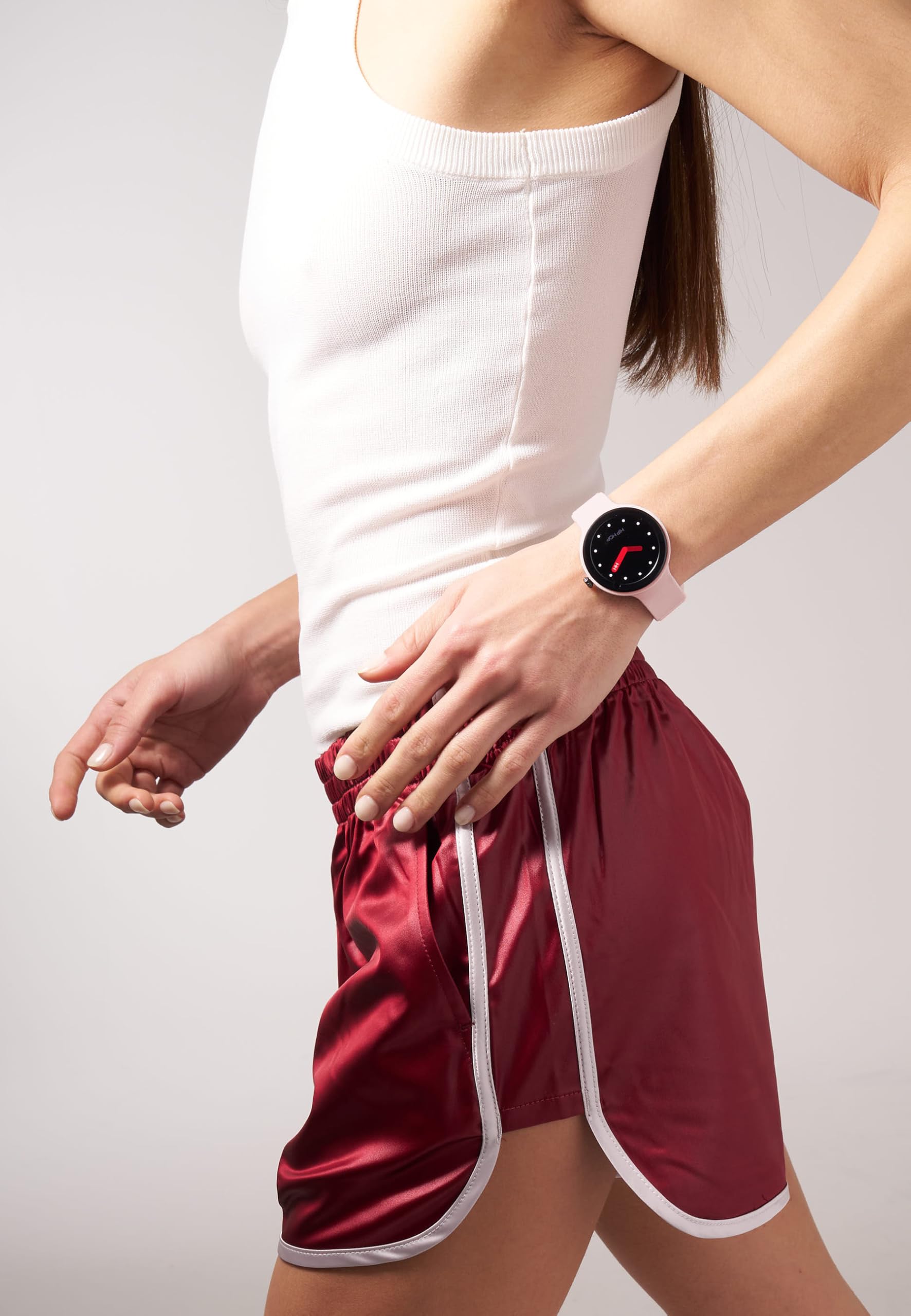 HIP HOP Damski zegarek HERO.NEXT mono-color dial czarny mechanizm SMARTWATCH SMARTWATCH i różowy pasek silikonowy, niebieski HWU1203