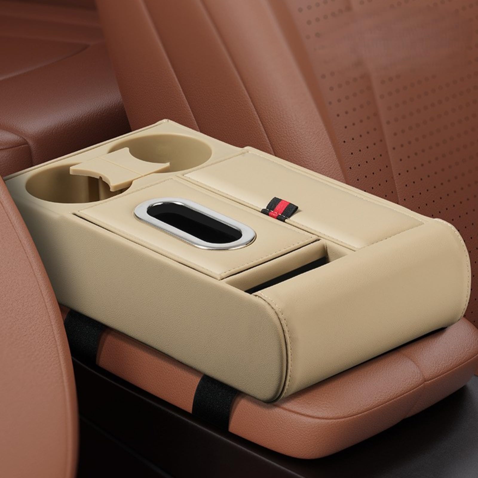 Organiseur d'accoudoir de voiture multifonction porte-gobelets et fente téléphone
