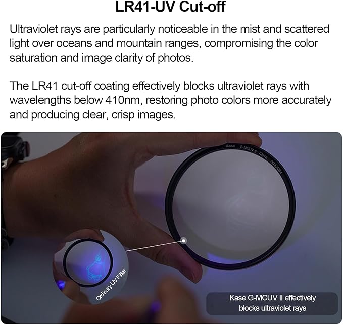 Filtro UV Kase 82mm G-MCUV II con vidrio óptico templado miniatura 6